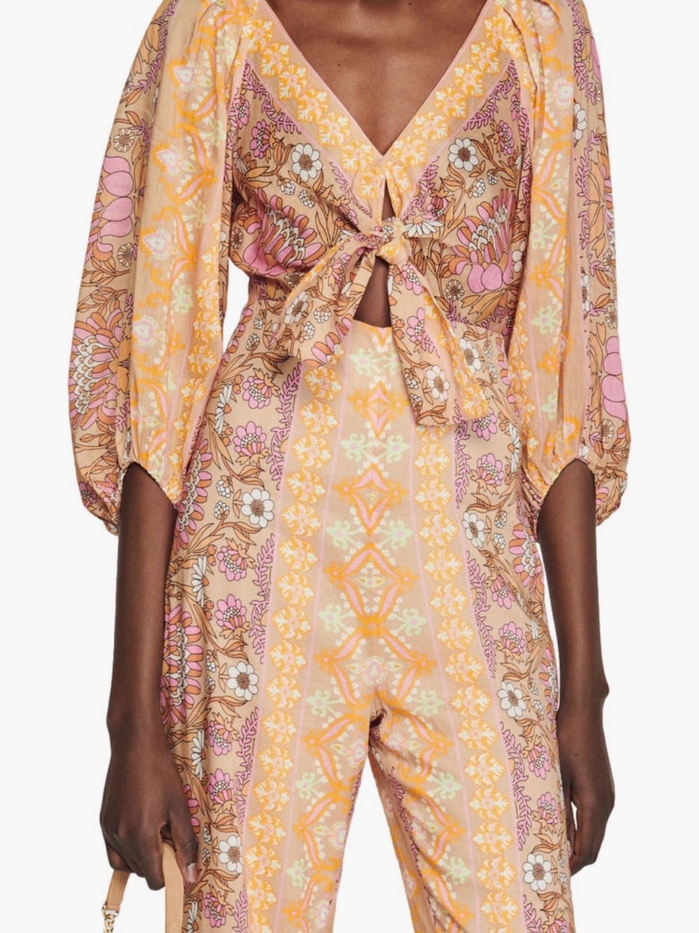 Sandro Dieppe Floral Linen Blended Jumpsuit